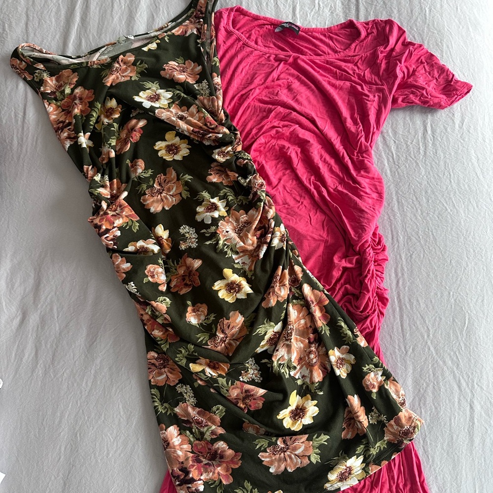 Floral and Pink Women's Maternity Dress Set